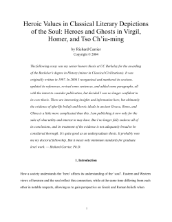 Heroic Values in Classical Literary Depictions of