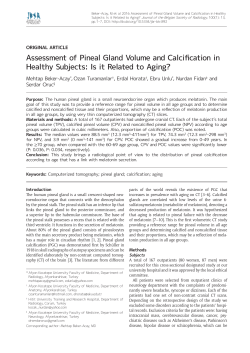 Assessment of Pineal Gland Volume and Calcification in Healthy