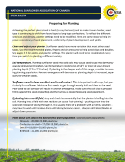 Preparing for Planting - National Sunflower Association of Canada