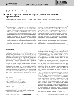 Calcium Hydride Catalyzed Highly 1,2Selective Pyridine