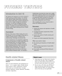 Chapter 10 - Fitness Testing - Pearson Schools and FE Colleges