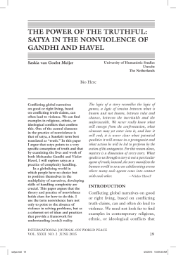 the power of the truthful: satya in the nonviolence of gandhi and havel