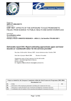 EMF-NET: EFFECTS OF THE EXPOSURE TO ELECTROMAGNETIC