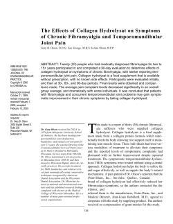 The Effects of Collagen Hydrolysat on Symptoms of Chronic