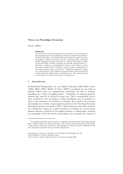 Notes on Paradigm Economy