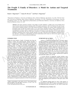 The Fragile X Family of Disorders: A Model for Autism and Targeted