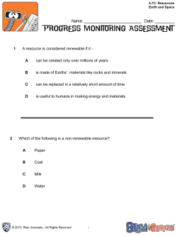 1 1 A resource is considered renewable if it