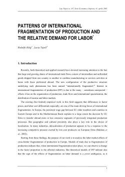 patterns of international fragmentation of production and the