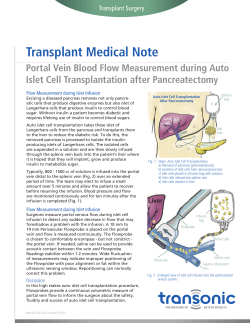 Islet Cell Transplantation after Pancreatectomy
