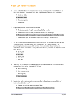 CISSP CBK Review Final Exam