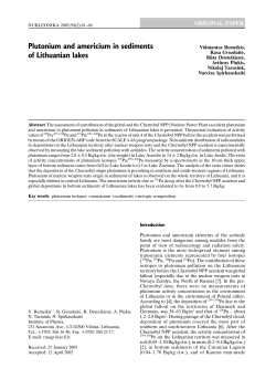 Plutonium and americium in sediments of Lithuanian lakes