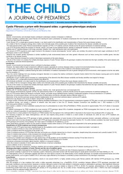 Cystic Fibrosis a prism with thousand sides: a genotype