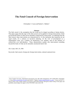 The Fatal Conceit of Foreign Intervention