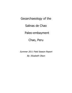 Geoarchaeology of the Salinas de Chao Paleo