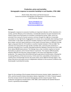 Demographic response to economic hardship in rural Sweden, 1750