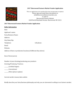 2017 Shorewood Farmers Market Vendor Application Please sign
