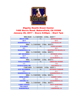 Dignity Health Event Center 1400 Norris Road. Bakersfield, CA