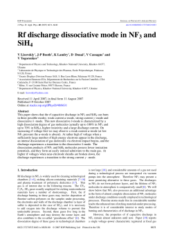 Rf discharge dissociative mode in NF3 and SiH4