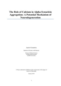 The Role of Calcium in Alpha-Synuclein Aggregation: A Potential
