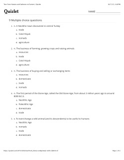 Test: From Hunters and Gatherers to Farmers | Quizlet