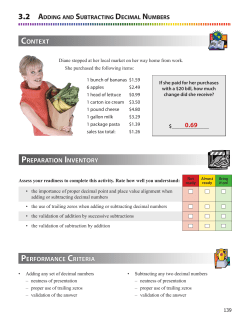3.2 ADDING AND SUBTRACTING DECIMAL NUMBERS