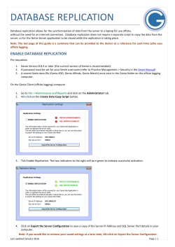 database replication - geniesolutions.com.au