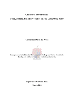 Chaucer`s Food Basket: Food, Nature, Sex and Violence in The