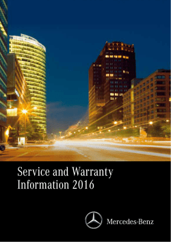 Service and Warranty Information 2016 - Mercedes
