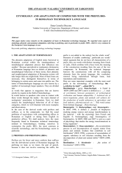 Etymology and Adaptation of Compounds with the Prefix BIO-