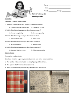 The Diary of a Young Girl Reading Guide