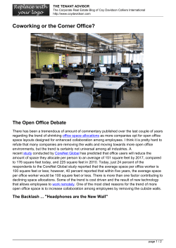 Coworking or the Corner Office?