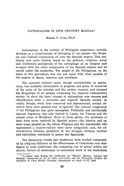 Nationalism in the 19th century Manila