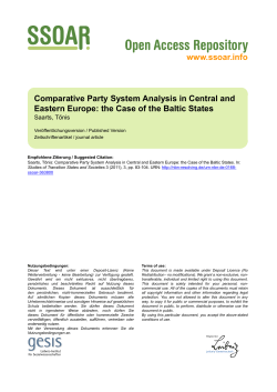 Comparative Party System Analysis in Central and Eastern