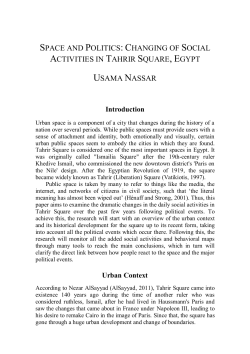 space and politics changing of social activities in tahrir square, egypt