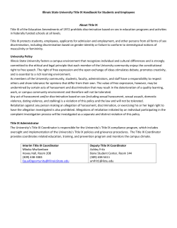 Illinois State University Title IX Handbook for Students and