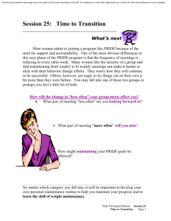 pride Skills Based Maintanence Lessons