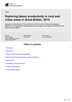 Exploring labour productivity in rural and urban areas in Great Britain