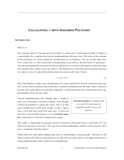 Calculating &pi; with Inscribed Polygons