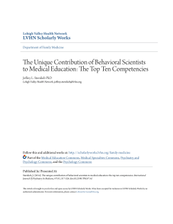 The Unique Contribution of Behavioral Scientists to Medical Education