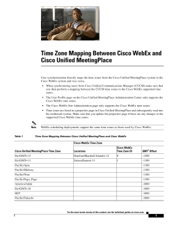 Time Zone Mapping Between Cisco WebEx and Cisco Unified