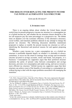 The Debate Over Replacing the Present Income Tax with an