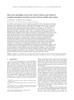 Shortterm upwelling events at the western African coast related to