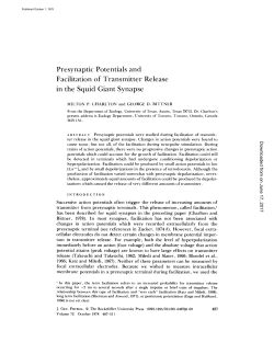 Presynaptic Potentials and Facilitation of Transmitter Release in the