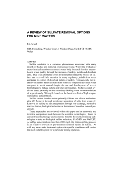 a review of sulfate removal options for mine waters
