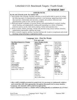 4th grade Lang. Arts - Littlefield Independent School District