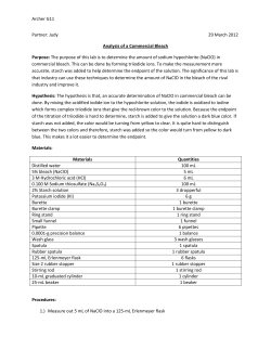 Analysis of a Commercial Bleach Purpose