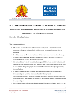 peace and sustainable development: a two