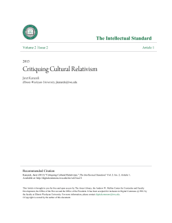 Critiquing Cultural Relativism - Digital Commons @ IWU