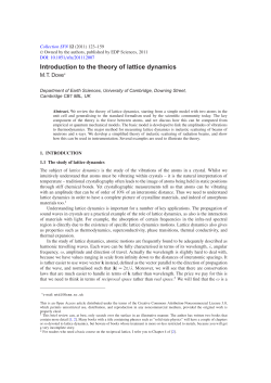 Introduction to the theory of lattice dynamics