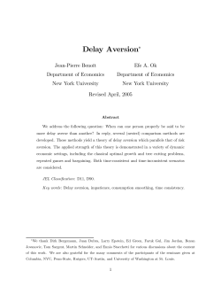 Delay Aversion - NYU Economics